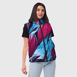 Женский жилет Яркие экзотические перья, цвет: 3D-черный — фото 2