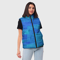 Женский жилет Синие мазки краски, цвет: 3D-светло-серый — фото 2