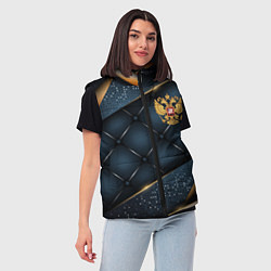 Женский жилет Золотой герб России на объемном фоне, цвет: 3D-красный — фото 2