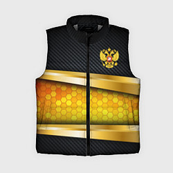 Женский жилет Black & gold - герб России, цвет: 3D-светло-серый