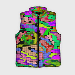 Женский жилет Разноцветный клетчатый камуфляж, цвет: 3D-красный