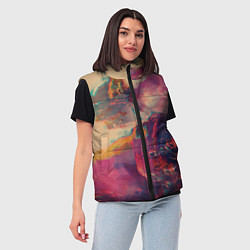 Женский жилет Множество красок - Розовый, красный, жёлтый, цвет: 3D-красный — фото 2
