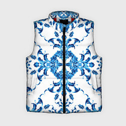 Женский жилет Гжель синий узор