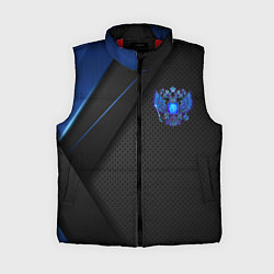 Женский жилет Черно-синий герб России, цвет: 3D-красный