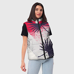 Женский жилет Треугольники и пальмы, цвет: 3D-красный — фото 2