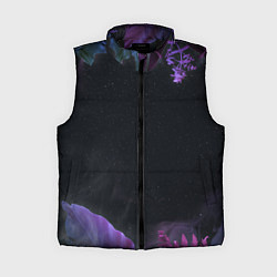 Женский жилет Неоновые космические тропики, цвет: 3D-черный