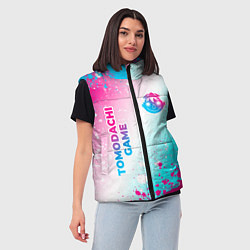 Женский жилет Tomodachi Game neon gradient style: надпись, симво, цвет: 3D-черный — фото 2