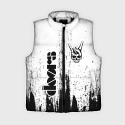 Женский жилет The Doors и рок символ на светлом фоне, цвет: 3D-черный