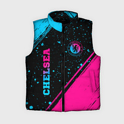 Женский жилет Chelsea - neon gradient: надпись, символ, цвет: 3D-черный