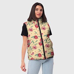 Женский жилет Узор с акварельными гранатами, цвет: 3D-светло-серый — фото 2