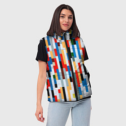 Женский жилет Геометрическое множество разноцветных блоков, цвет: 3D-светло-серый — фото 2
