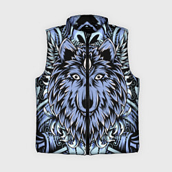 Женский жилет Изображение волка, цвет: 3D-черный