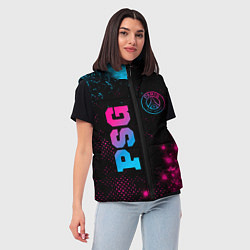 Женский жилет PSG - neon gradient: надпись, символ, цвет: 3D-черный — фото 2