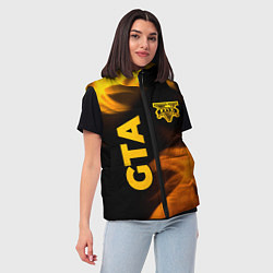 Женский жилет GTA - gold gradient: надпись, символ, цвет: 3D-черный — фото 2