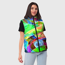 Женский жилет Цветная геометрическая композиция - лето, цвет: 3D-светло-серый — фото 2