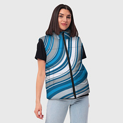 Женский жилет Волнистые полосы - текстура, цвет: 3D-красный — фото 2