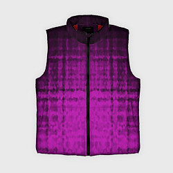 Женский жилет Абстрактный мозаичный черно - пурпурный узор, цвет: 3D-красный