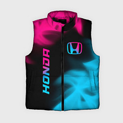 Женский жилет Honda - neon gradient: надпись, символ, цвет: 3D-черный