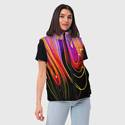 Женский жилет Абстракция сияние, цвет: 3D-красный — фото 2