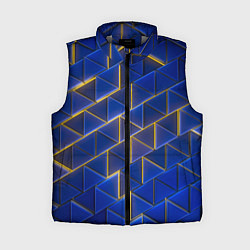 Женский жилет Синие треугольники и жёлтый свет