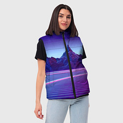 Женский жилет Neon mountains - Vaporwave, цвет: 3D-красный — фото 2