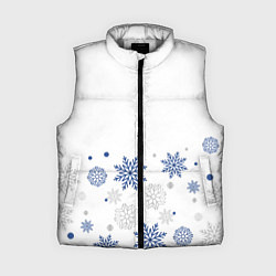 Женский жилет Новогодние Снежинки - Белый, цвет: 3D-светло-серый