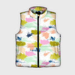 Женский жилет Разноцветные мазки красками модный узор, цвет: 3D-светло-серый