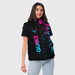 Женский жилет Quake - neon gradient: по-вертикали, цвет: 3D-черный — фото 2