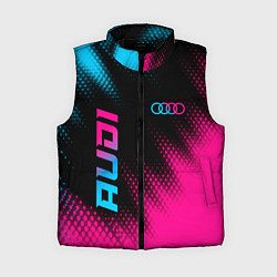 Женский жилет Audi - neon gradient: надпись, символ, цвет: 3D-черный