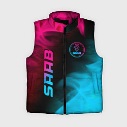 Женский жилет Saab - neon gradient: надпись, символ