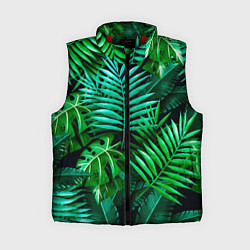 Женский жилет Тропические растения - текстура, цвет: 3D-красный