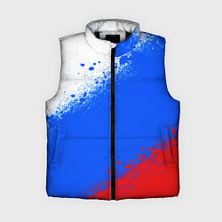 Женский жилет Флаг России - триколор, цвет: 3D-черный