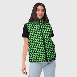Женский жилет Чёрно-зелёная оптическая иллюзия, цвет: 3D-черный — фото 2