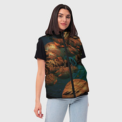 Женский жилет Абстрактные планеты, цвет: 3D-красный — фото 2