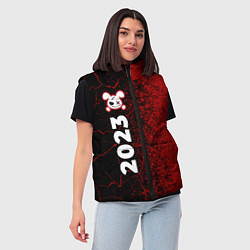 Женский жилет Кролик НГ злой: по-вертикали, цвет: 3D-черный — фото 2