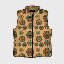 Женский жилет Мандалы на бежевом фоне, цвет: 3D-светло-серый