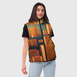 Женский жилет Золотые геометрические слитки, цвет: 3D-черный — фото 2