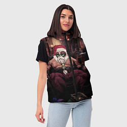 Женский жилет Плохой Санта Кот, цвет: 3D-черный — фото 2