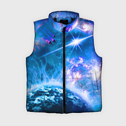 Женский жилет Космос - планета и яркая звезда