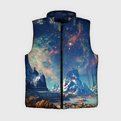Женский жилет Горы и бескрайний космос, цвет: 3D-светло-серый