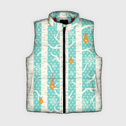 Женский жилет Новогодние берёзки, цвет: 3D-красный