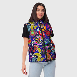 Женский жилет Multicolored floral patterns, цвет: 3D-черный — фото 2