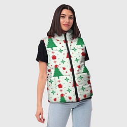 Женский жилет Праздничные ёлочки, цвет: 3D-светло-серый — фото 2