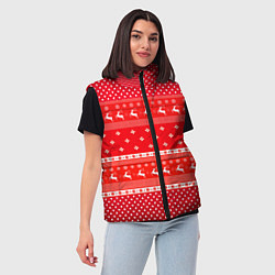 Женский жилет Праздничный красный свитер, цвет: 3D-светло-серый — фото 2