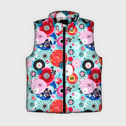 Женский жилет Abstract flowers, цвет: 3D-черный
