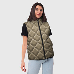Женский жилет Стёганая кожа - fashion texture, цвет: 3D-черный — фото 2