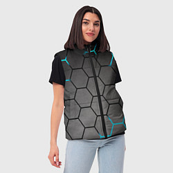 Женский жилет Броня текстура неоновая, цвет: 3D-светло-серый — фото 2