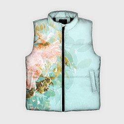 Женский жилет Светло-синий цветочный паттерн, цвет: 3D-черный