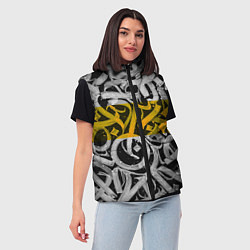 Женский жилет Yellow Callicraphic, цвет: 3D-черный — фото 2