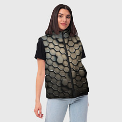 Женский жилет Сталь и соты, цвет: 3D-черный — фото 2
